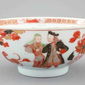 Un bol en porcelaine de Chine verte-Imari à décor "Gouverneur Duff", Yongzheng, ca. 1730